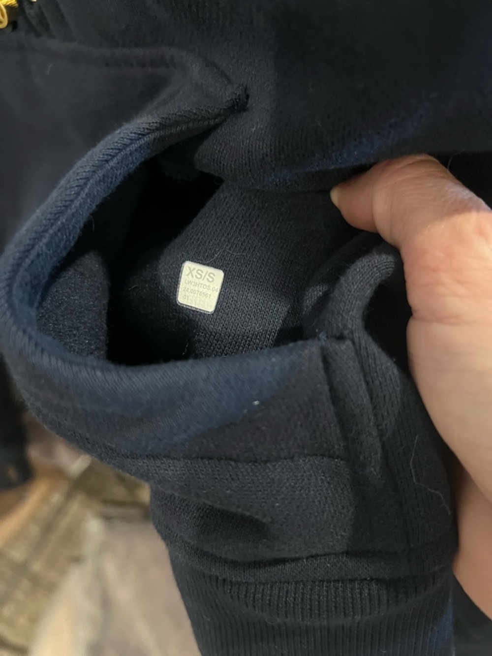 Lululemon Scuba Navy Blue Hoodie with Gold Zipper Size XS/S - Picture 5 of 5